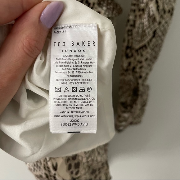 Avili MIB Ted Baker Short Leopard Print Dress Size 1 - Picture 8 of 12